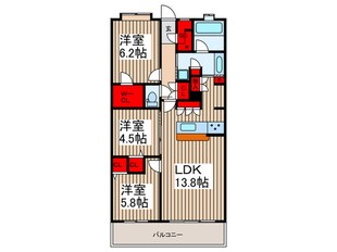 ルピアコート川口戸塚（302）の物件間取画像